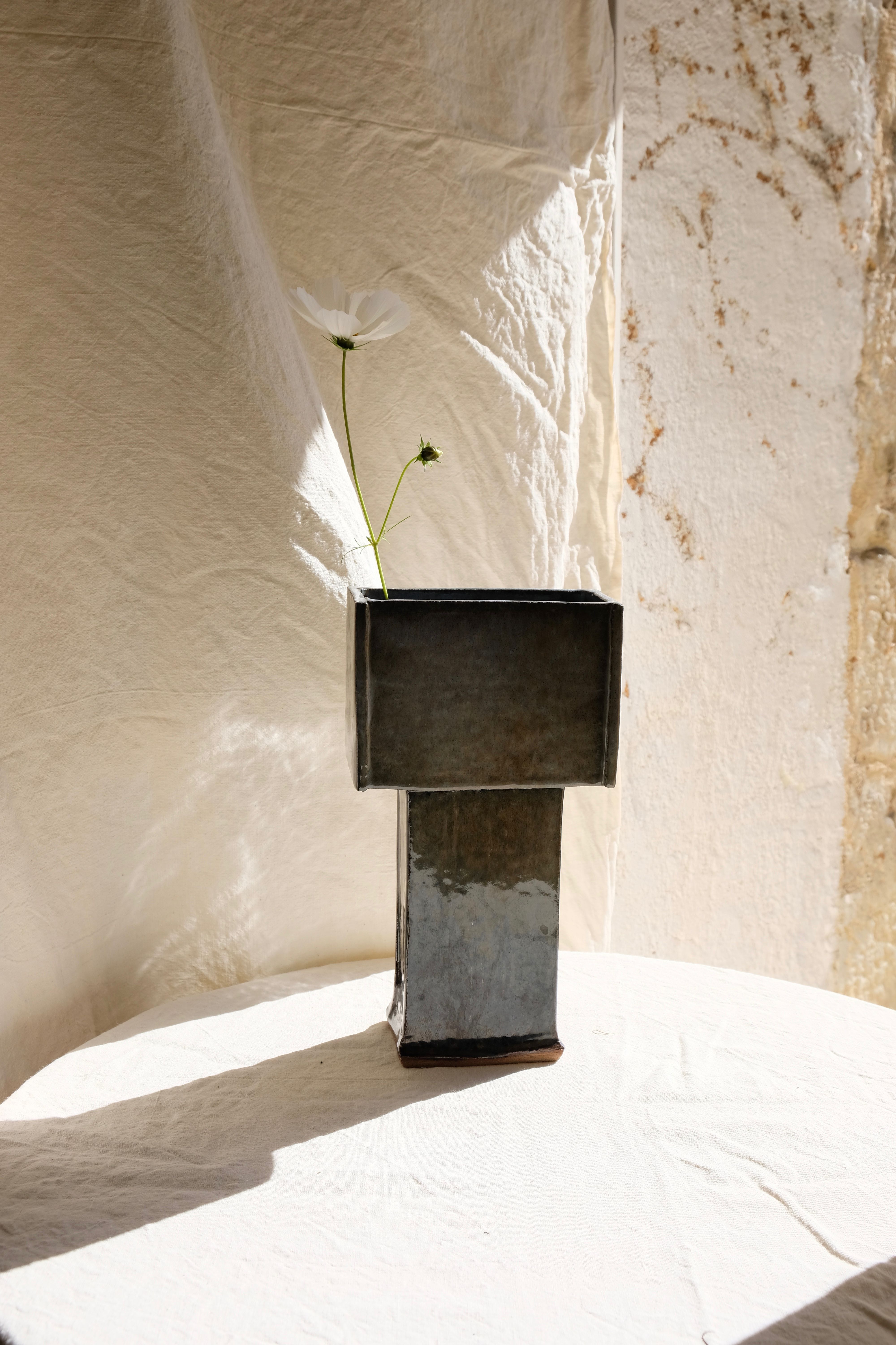 Japanese vase hanaire ikebana freeform mid century