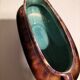 Oval low vase with handles in glazed ceramic, 20th century