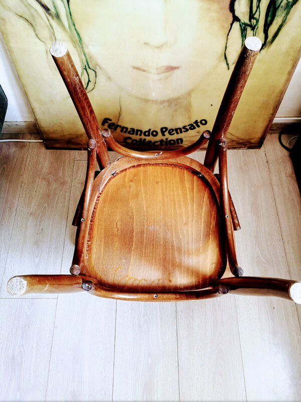 Fauteuil de bureau des années 50 en bois courbé