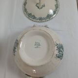 Soup tureen / Vegetable dish in ironstone Watteau Creil and Montereau