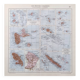 Old map of French overseas departments in 1950, 43x43cm.