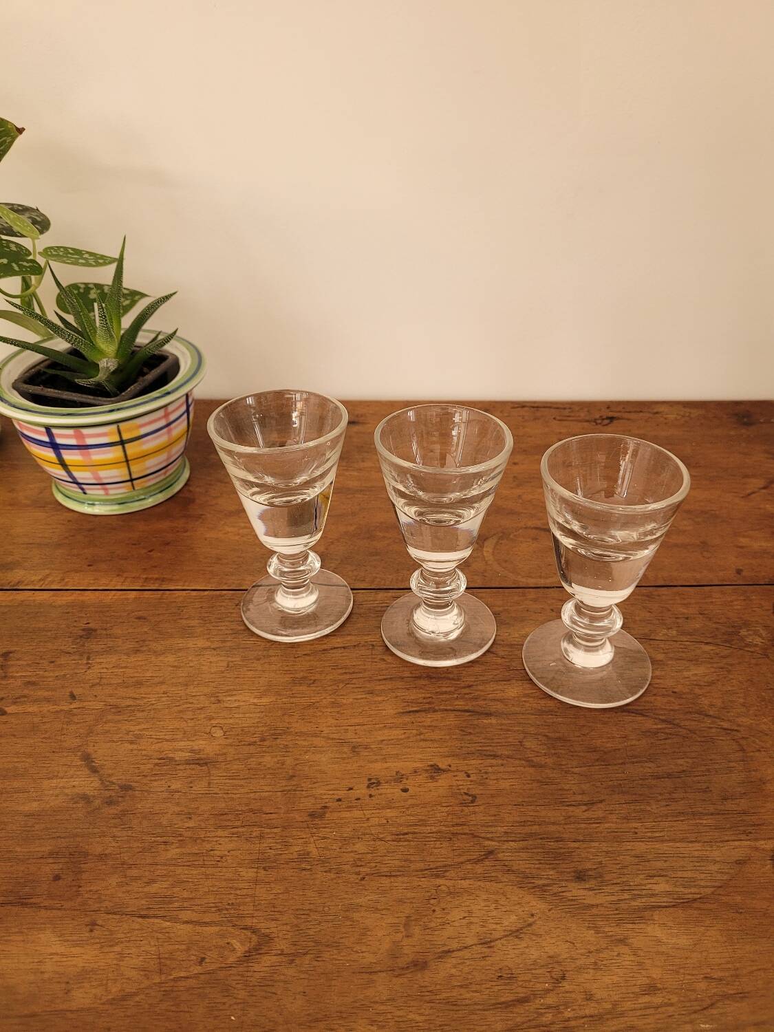 Lot de 3 verres à absinthe