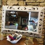 Beveled mirror frame in painted wood 66x95cm