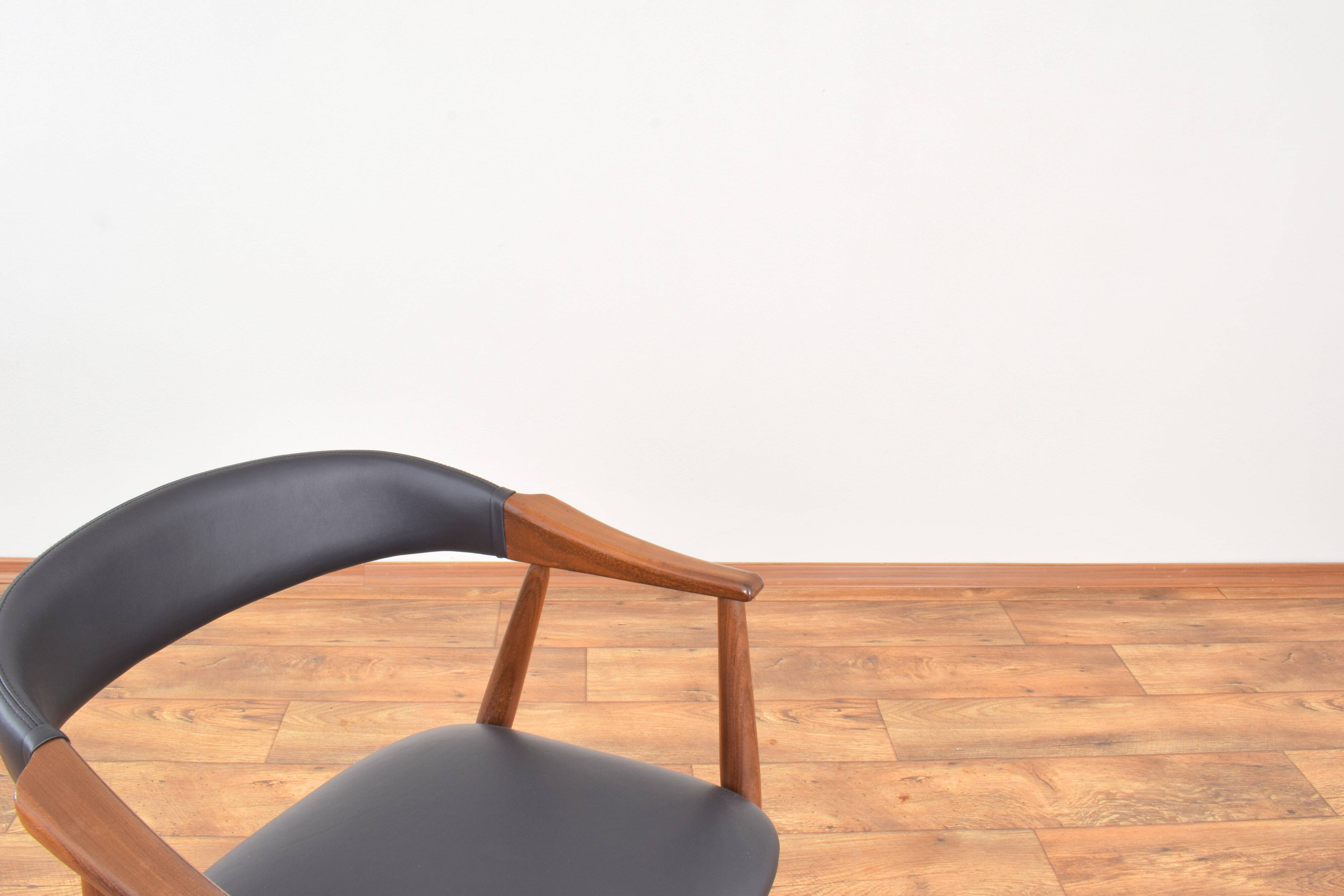 Mid-Century Danish Teak & Leather Armchair by Th. Harlev for Farstrup Møbler, 1950s