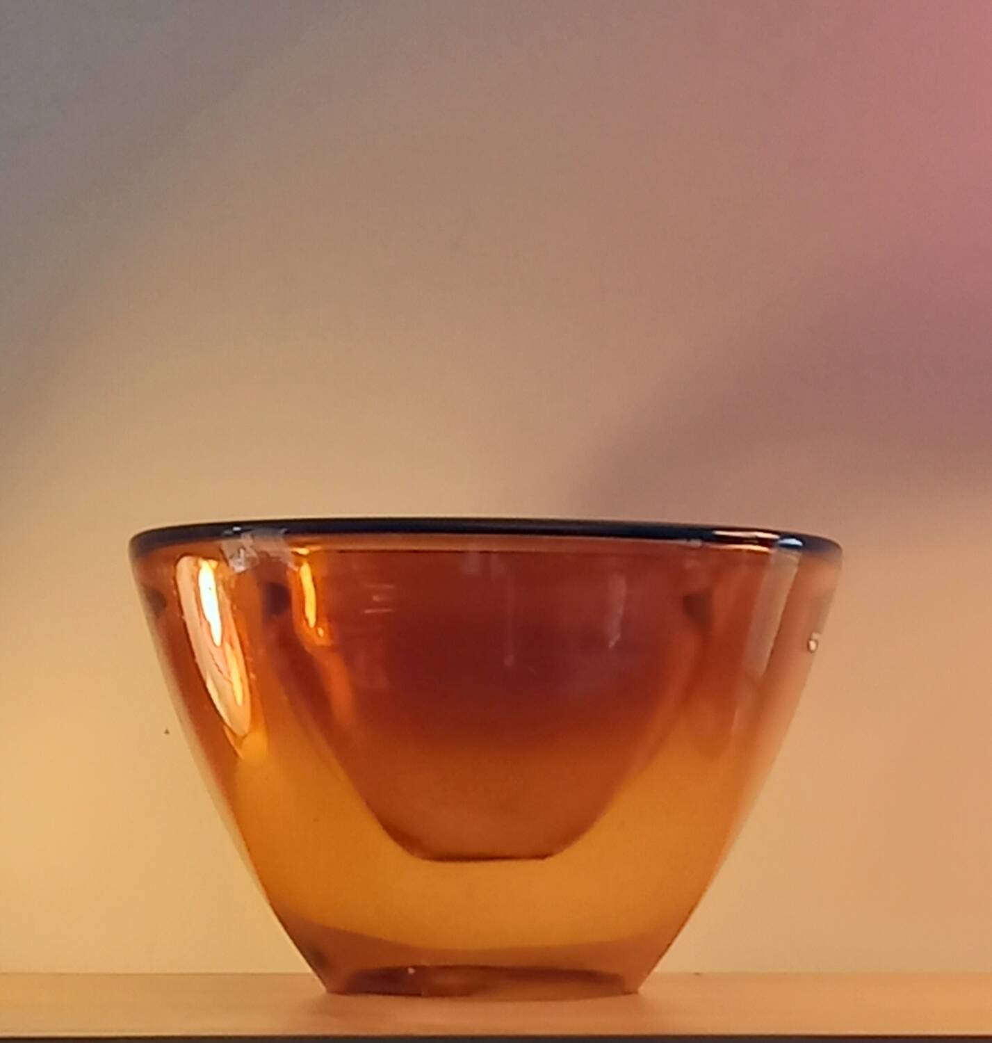Amber glass cup from the early 2000s