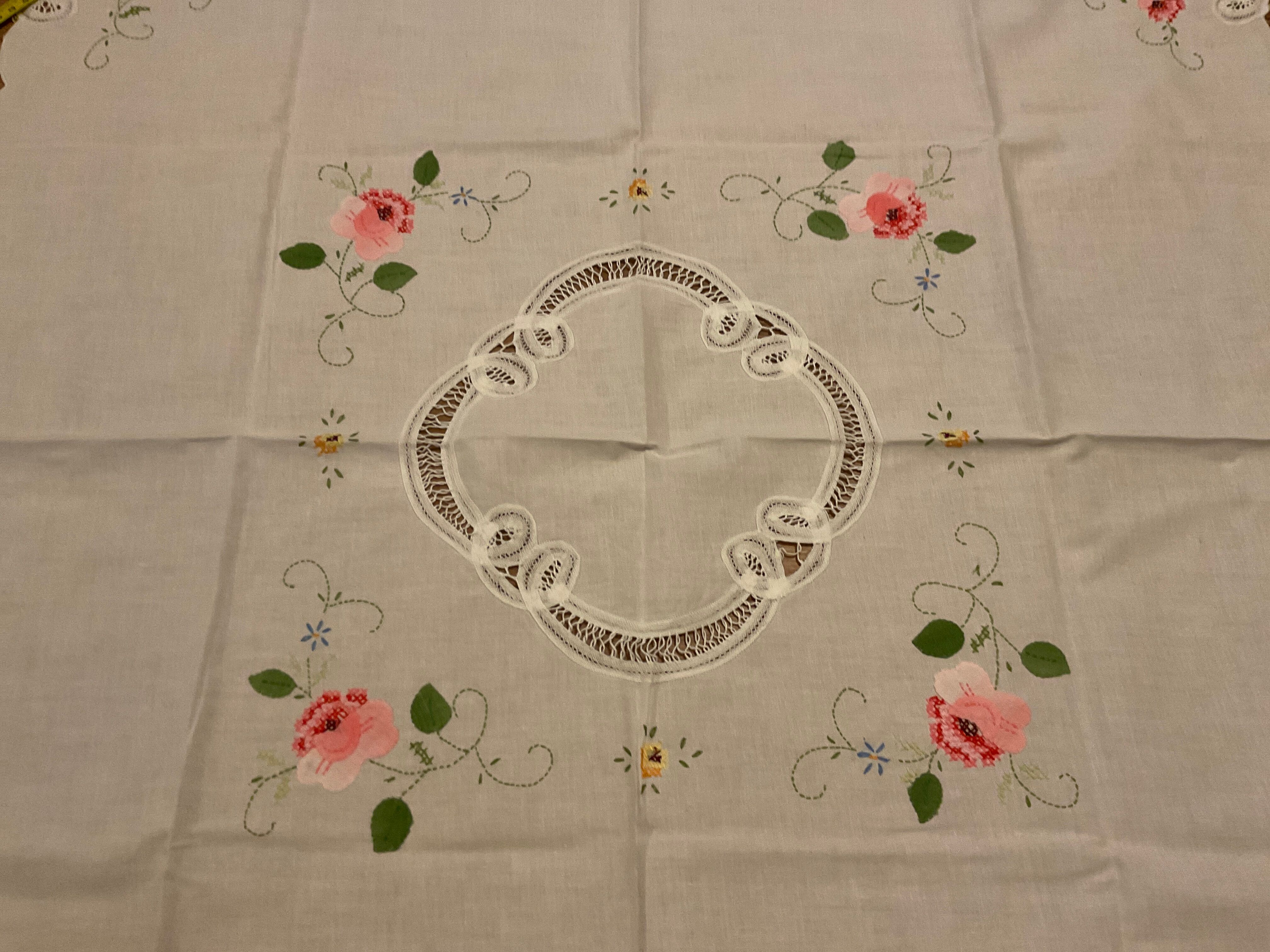 Tea tablecloth, handmade, france