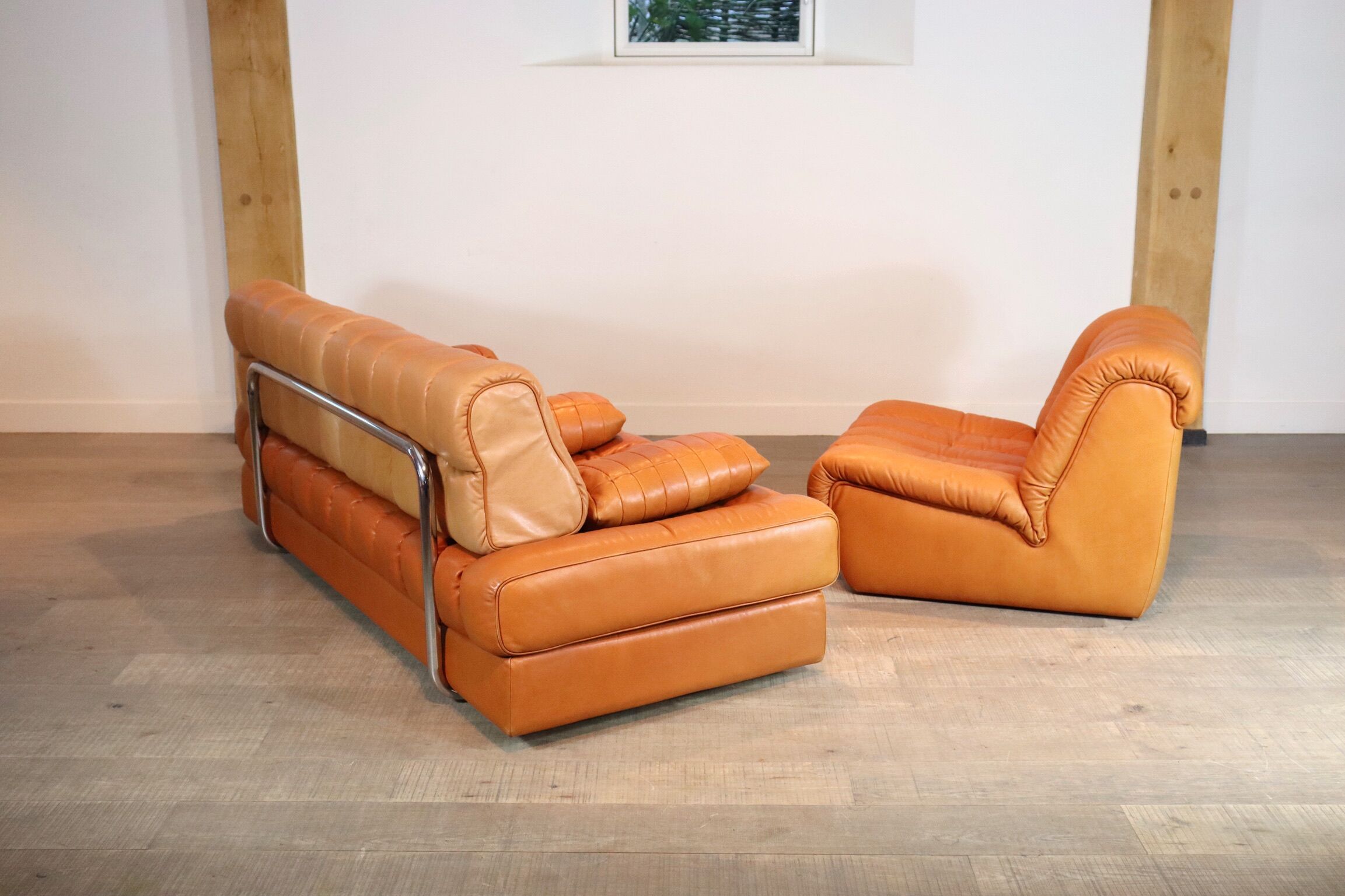 De Sede DS-85 daybed and lounge chair in cognac leather, 1960s