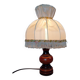 Rustic chic bedside lamp, wood and dome lampshade