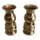 Atypical Duo of Candle Holders Candlesticks Solid Turned Brass