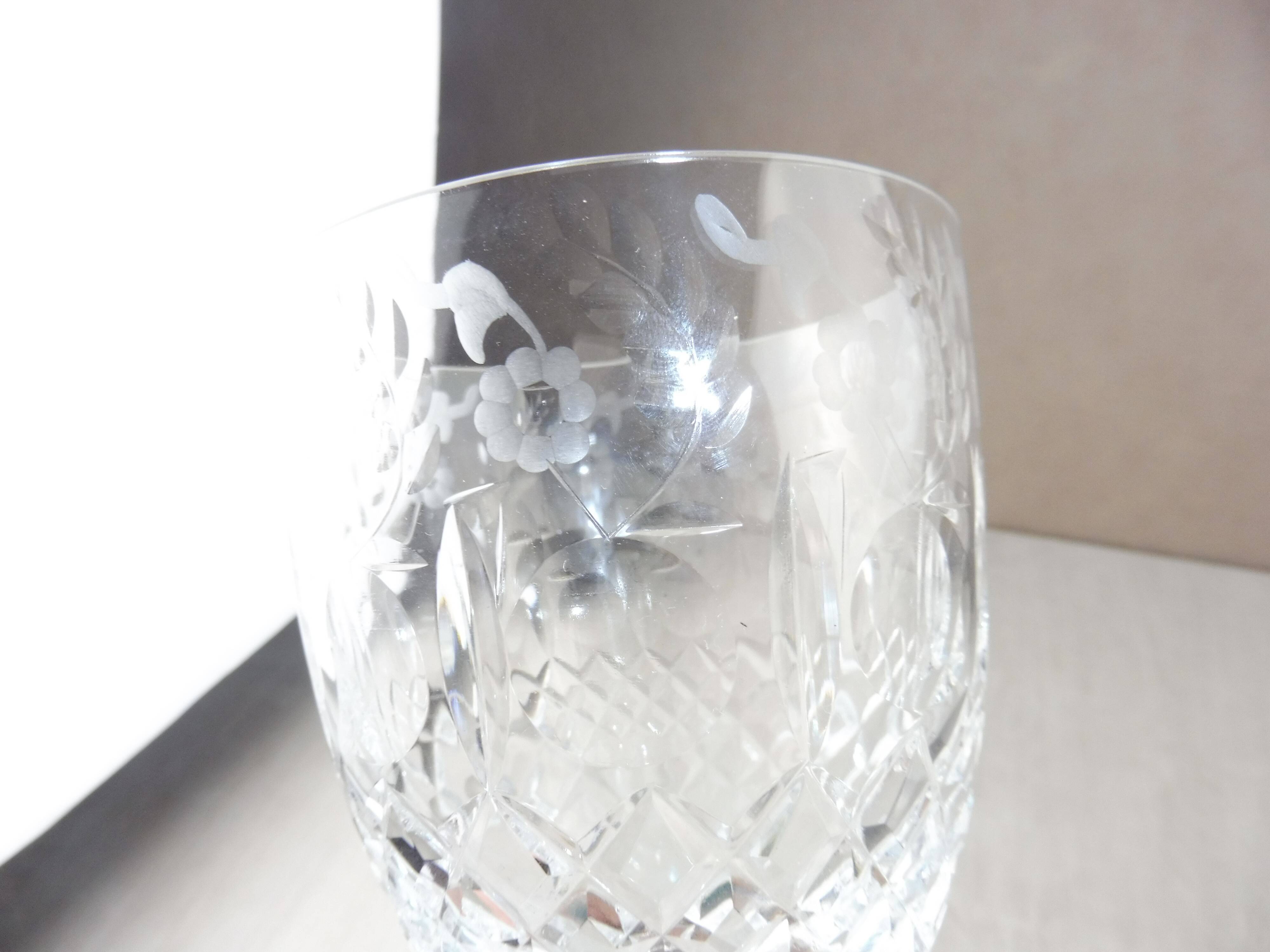 Former cut, engraved crystal water glass, Rogaska Gallia, Slovenia