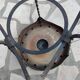 Painted and enameled sheet metal side table