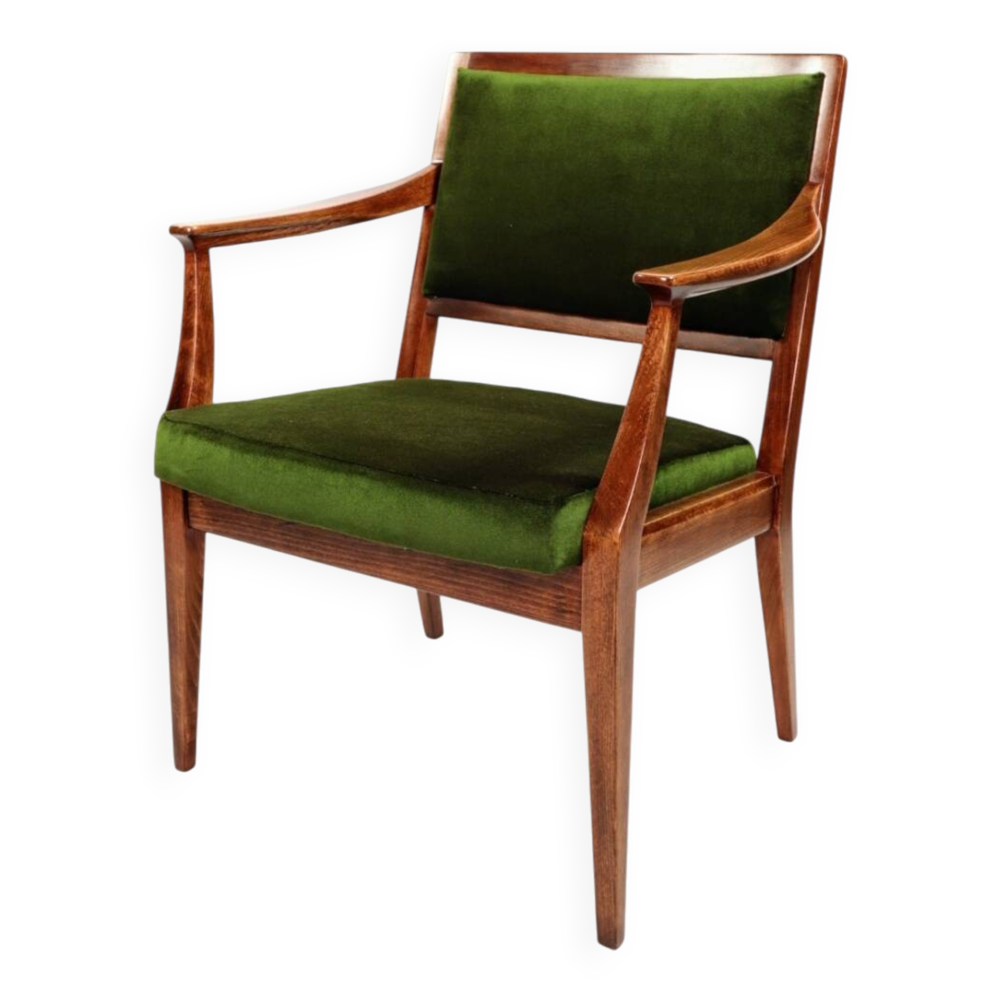 Vintage green mohair armchair eclectic style