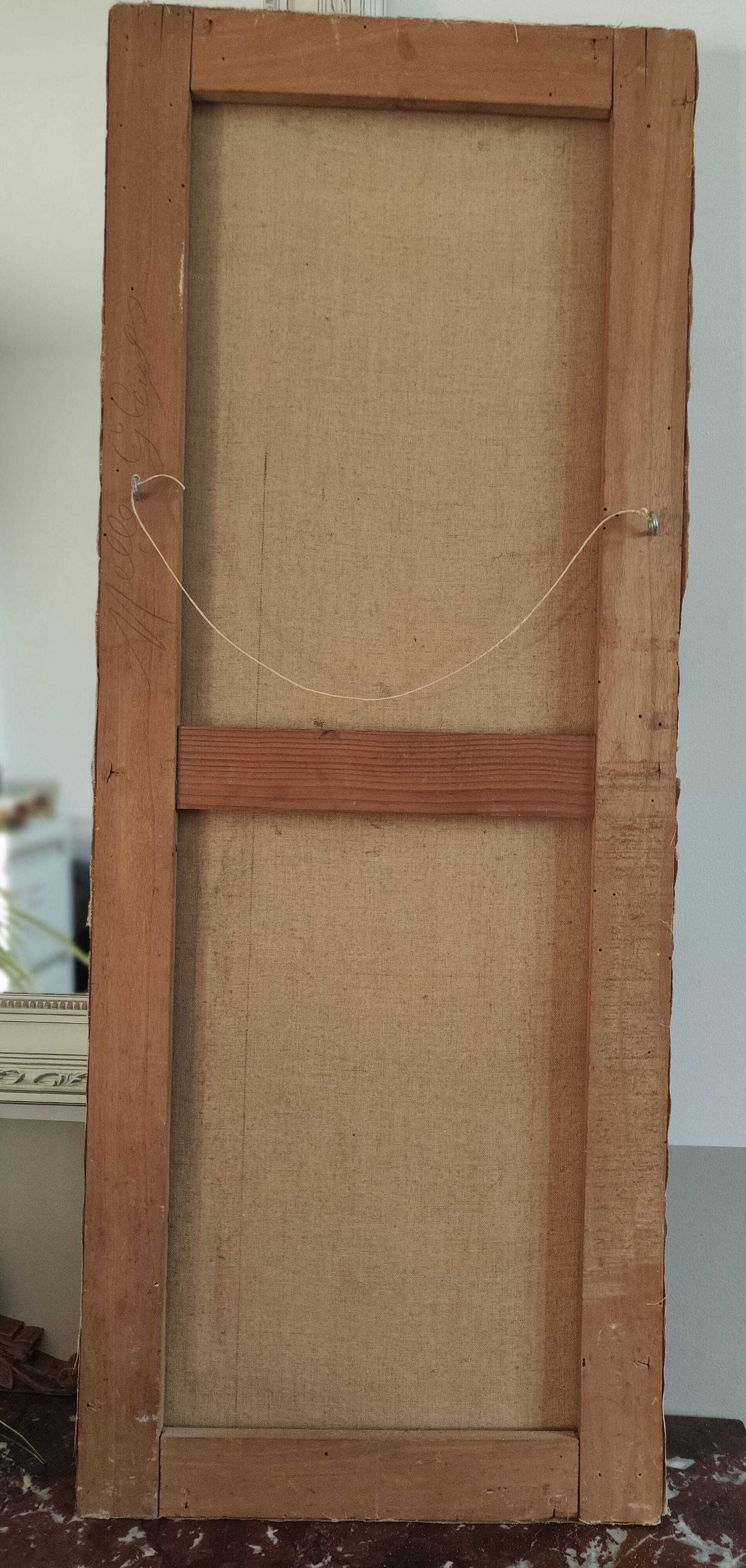 Oil painting on canvas "Country spray with poppies" 1910 signed