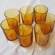 7 70's amber-footed glasses