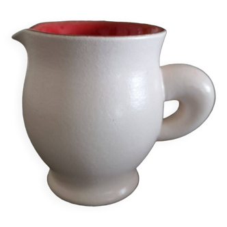 Pitcher signed Pol Chambost - Model 814 White and red - 1950s