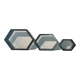 Set of 3 hexagonal nesting shelves design 80s vintage