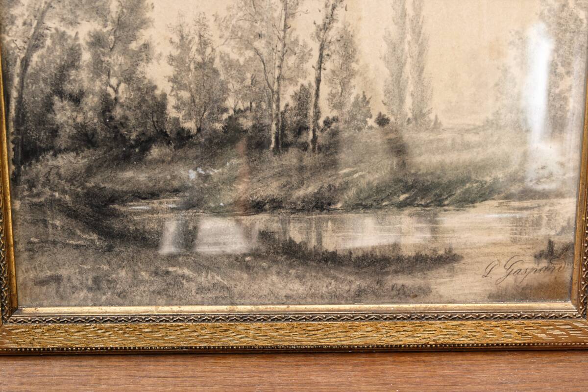 19th century drawing in black chalk