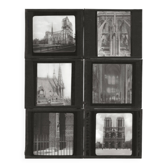 Notre-Dame de Paris, France, glass plate photos, set of 10 positives 8.5x10 cm