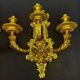 A pair of important gilt bronze wall sconces, Louis XVI style, 19th century.
