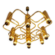 Large geometric brass chandelier, Gaetano Sciolari, Boulanger, 1970