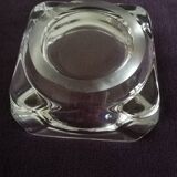Square solid glass ashtray