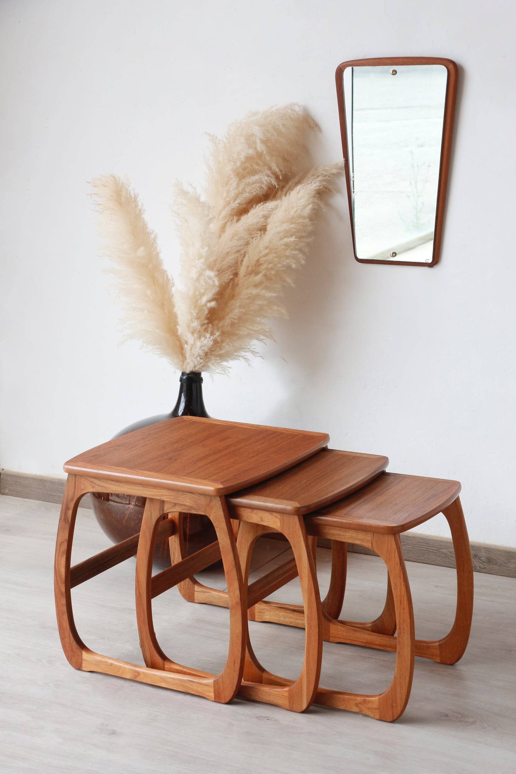Vintage Teak Nesting Tables – 1960s Design | Nathan Furniture