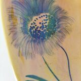 Vintage navette cup by Socram – stylized floral decoration, iridescent caramel