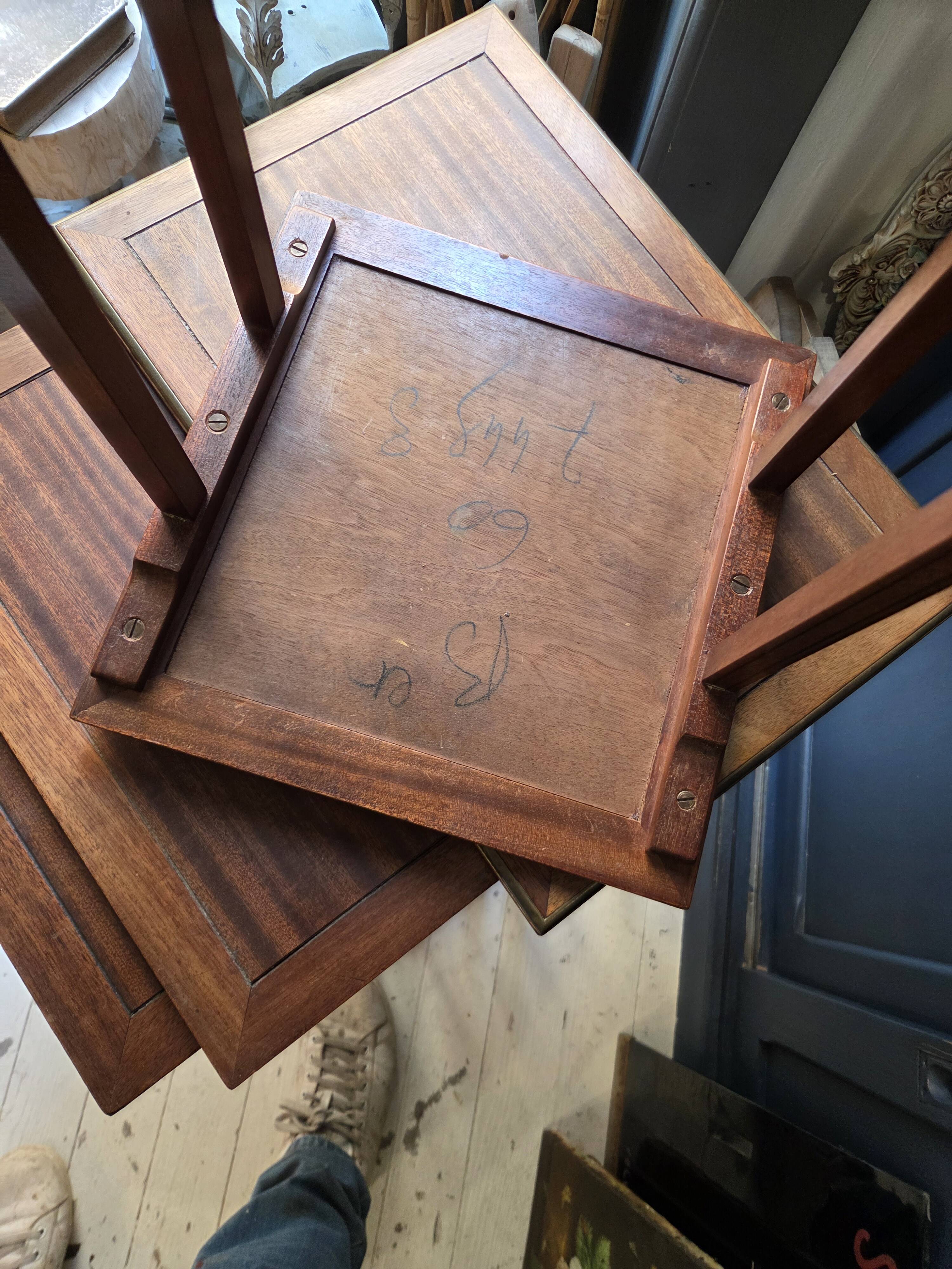 nesting tables mahogany