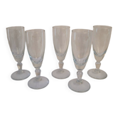Flûtes champagne verre taillé. Années 60