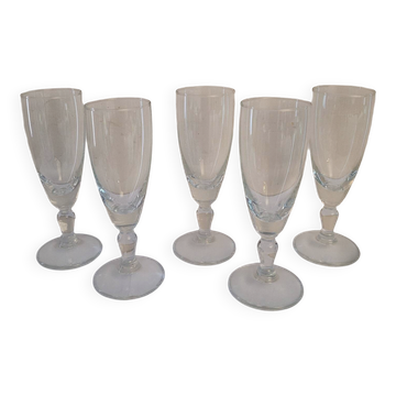 Cut glass champagne flutes. 1960s