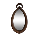 Brutalist mirror in oval shape 1950 - 30,5x59,5cm