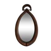 Brutalist mirror in oval shape 1950 - 30,5x59,5cm