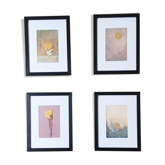Set of 4 original framed paintings