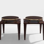Alberto Pinto pair of wenge and brass side tables 1990
