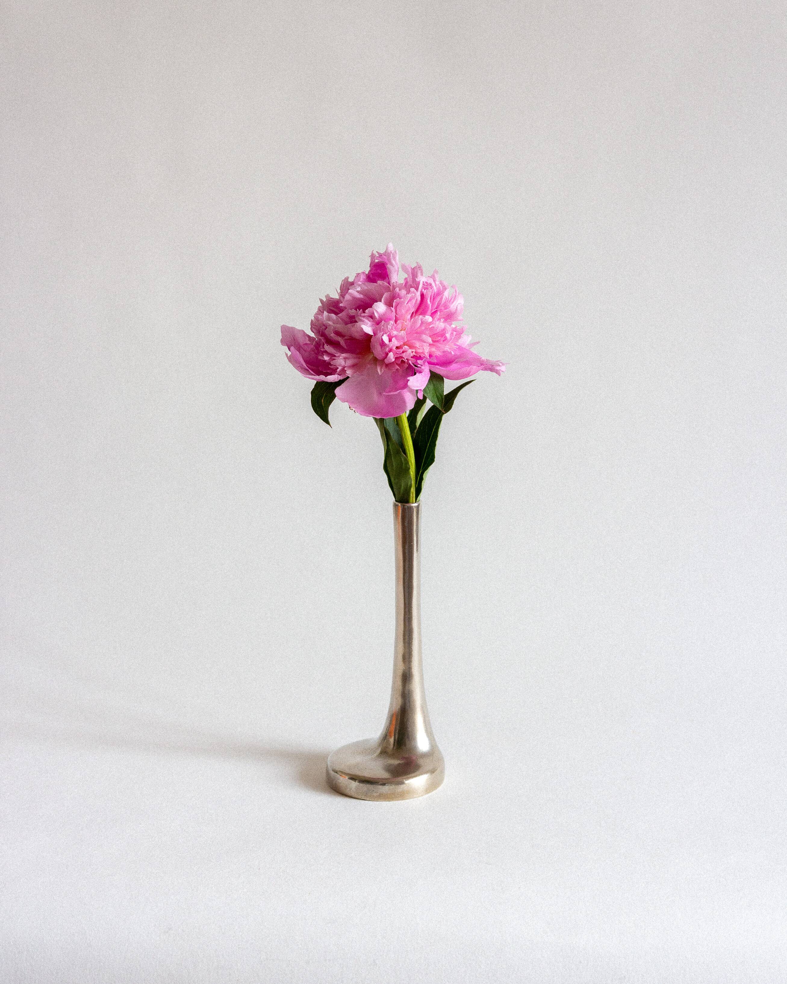 Silver-plated brass soliflore, Italy, 1960s