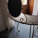 Wrought iron dressing table and chair