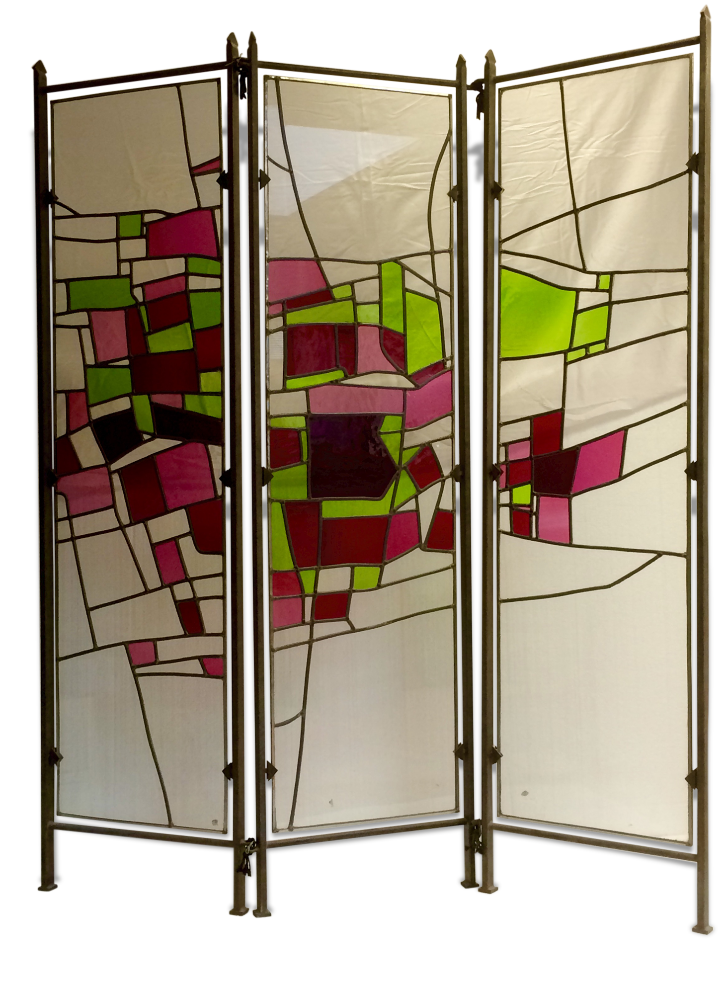 Screen in stained glass (Stained glass folding screen)