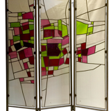 Screen in stained glass (Stained glass folding screen)
