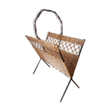 Vintage rattan magazine holder