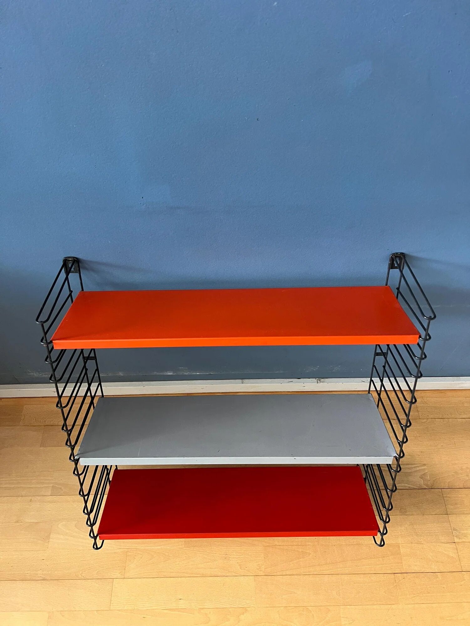 Orange, red and gray Tomado vintage modular wall system - shelves - unit