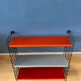 Orange, red and gray Tomado vintage modular wall system - shelves - unit