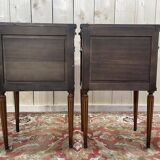 Paire de tables de chevet en merisier style Louis XVI