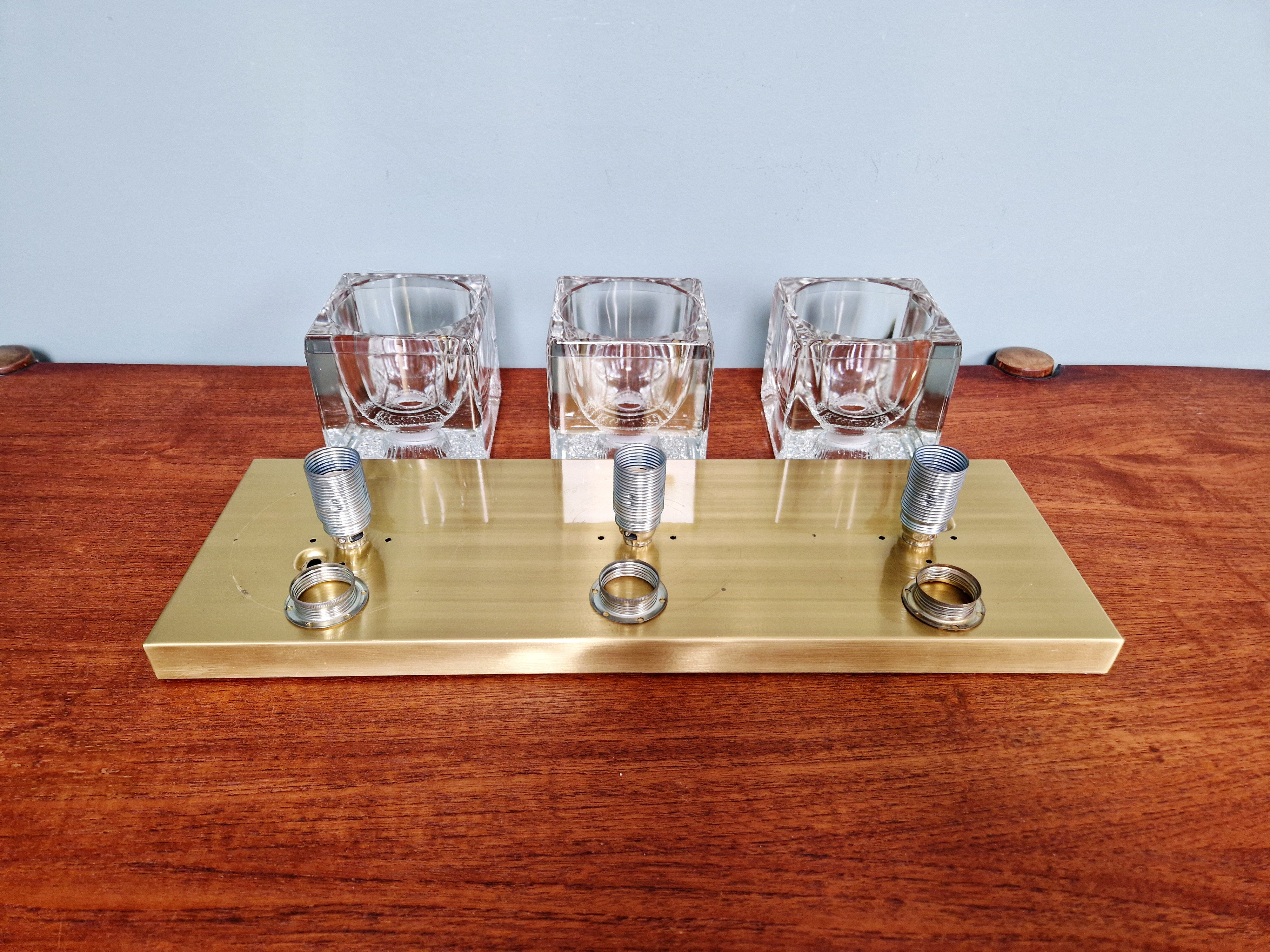 Triple wall lamp Ice Cube, Peill & Putzler, 1970
