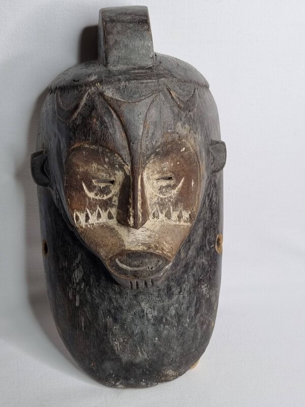 Masque tribal ancien Fang Ngil,Art africain traditionnel, Gabon, XXe, 40 cm
