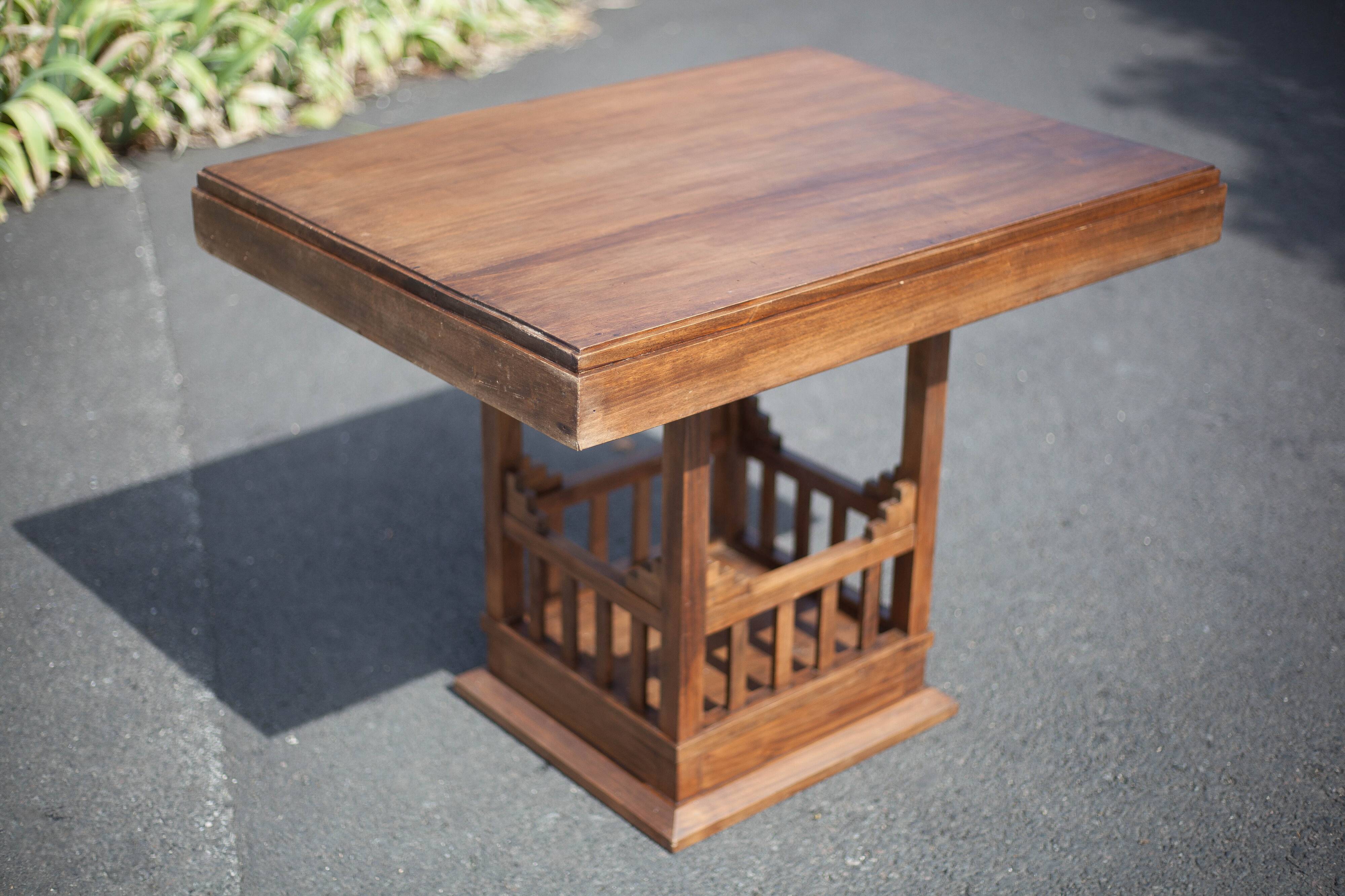 Vintage wooden dining table, wooden table, living room table, interior decor