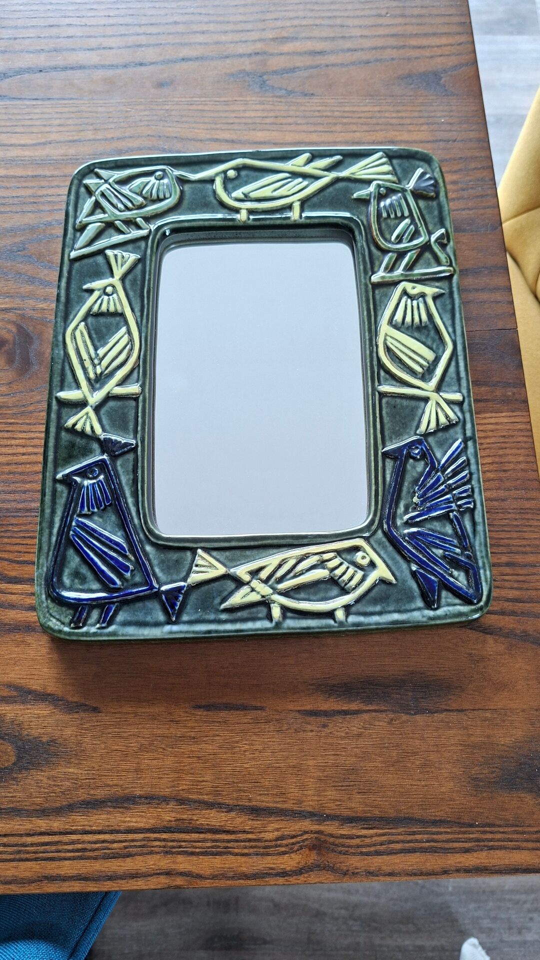 Ceramic Bird Mirror Lisa Larson Harlequin Series / Gustavsberg