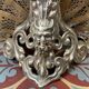 Old bronze fire firewall Napoleon 3 peacock tail fan and Vulcan head