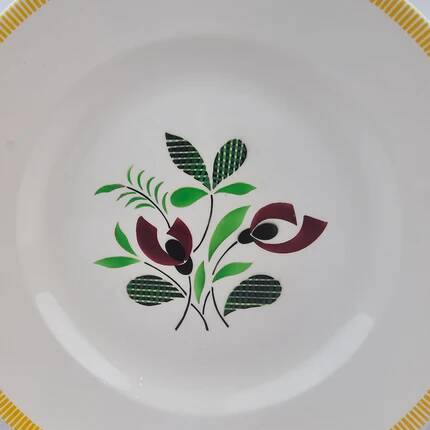 Large vintage plate model Pablo Digoin Sarreguemines