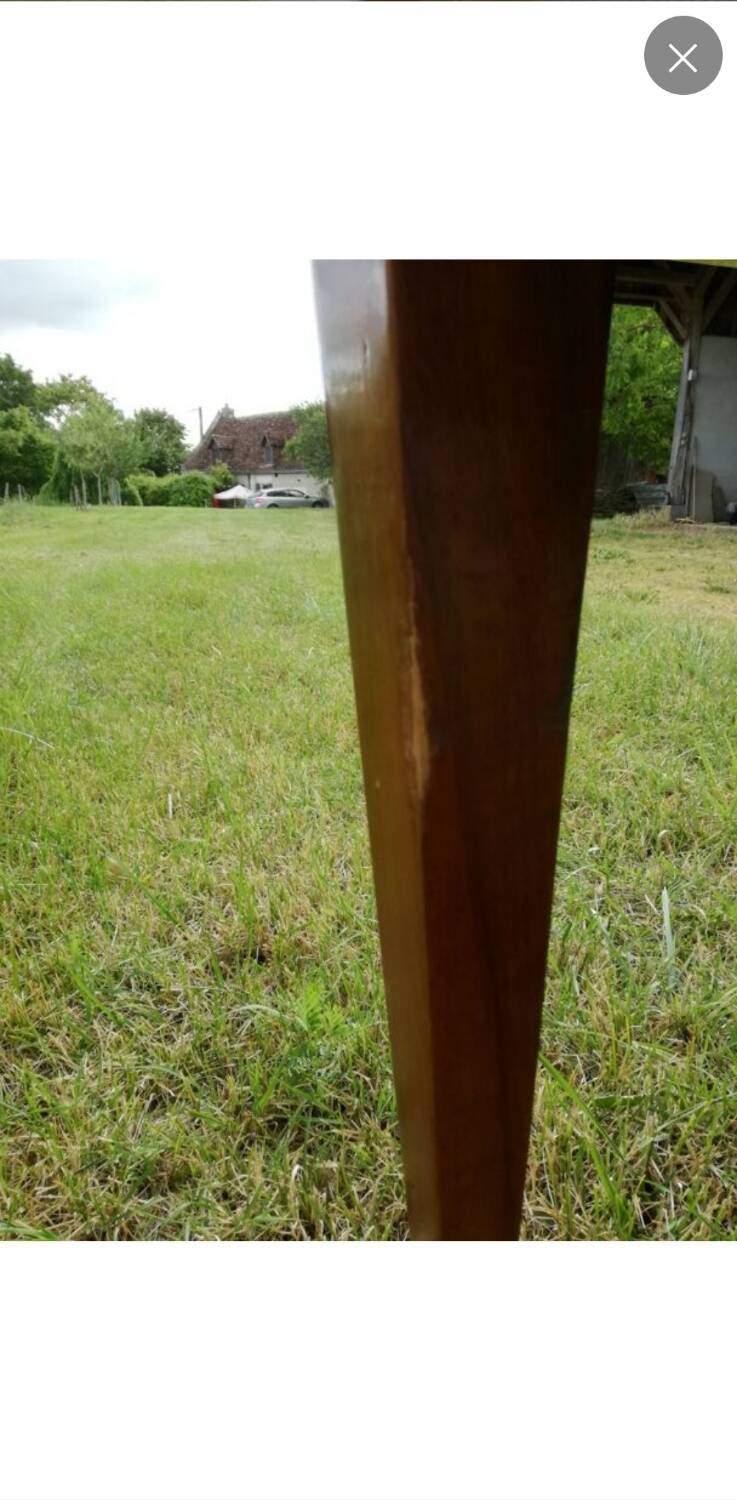 Art Deco walnut veneer extendable table (160 to 232 cm)