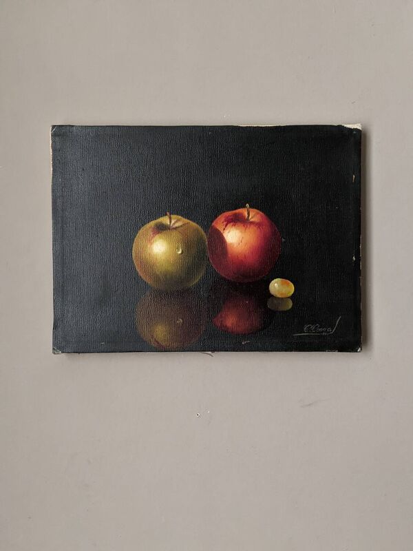 Nature morte huile sur toile tableau contemporain décoration campagne